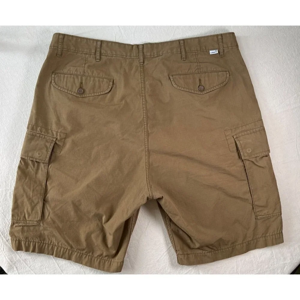 Levi Strauss & Co Mens Size 40 W Dark‎ Khaki Cargo Short Surplus Utility Cotton